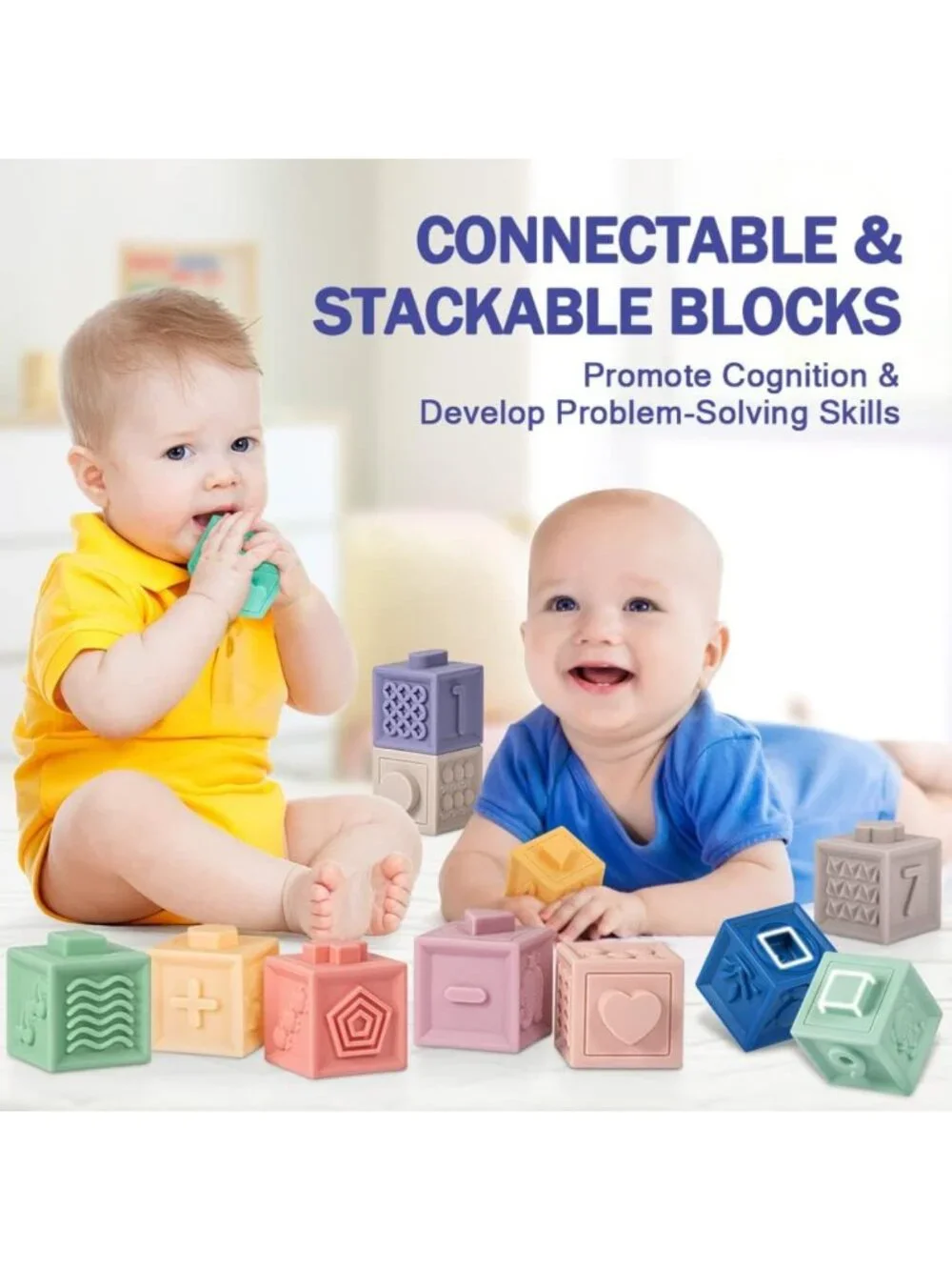 Montessori Baby Toys 6-12 Months | Stacking Blocks, Teething Toys & Sensory